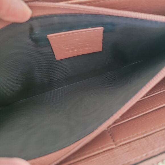 Gucci Micro GG Supreme Star Zippy Wallet Large Interlocking Charm Gray Pink Logo - Picture 5 of 12